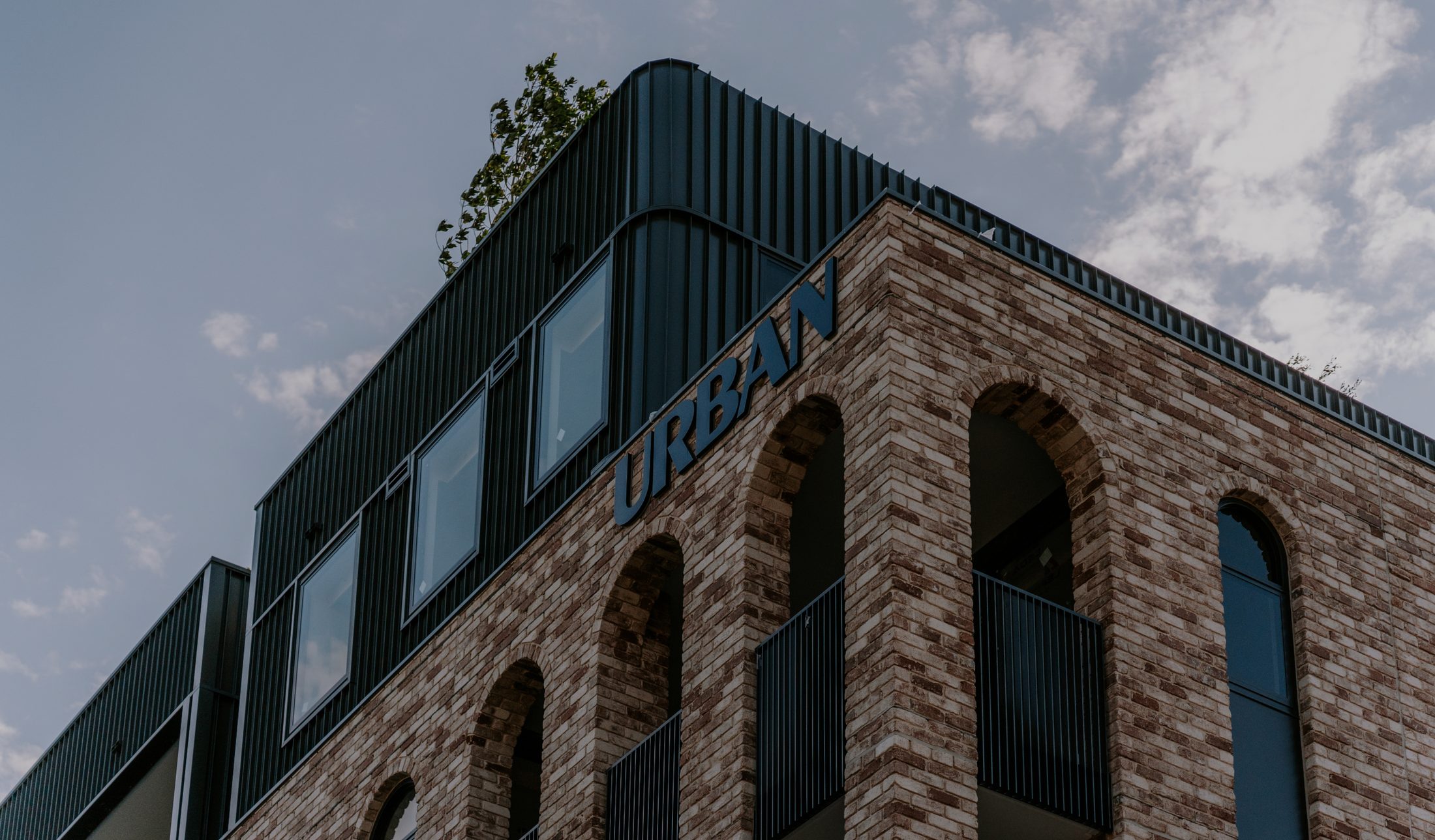 Urban apartment building facade